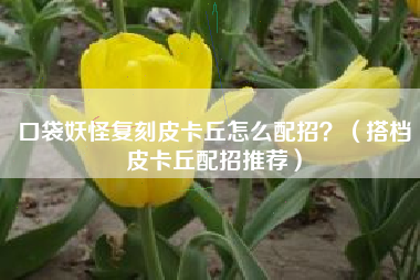 口袋妖怪复刻皮卡丘怎么配招？（搭档皮卡丘配招推荐）--第1张