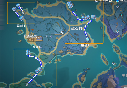 原神海灵芝采集路线图-海灵芝采集分布图 原神海灵芝采集分布图