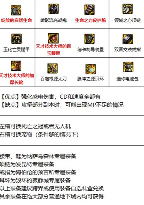 dnf天帝110装备怎么选择